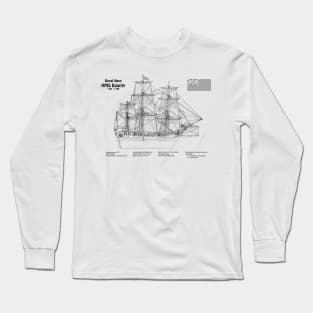 HMS Bounty. William Bligh mutiny ship - SDpng Long Sleeve T-Shirt